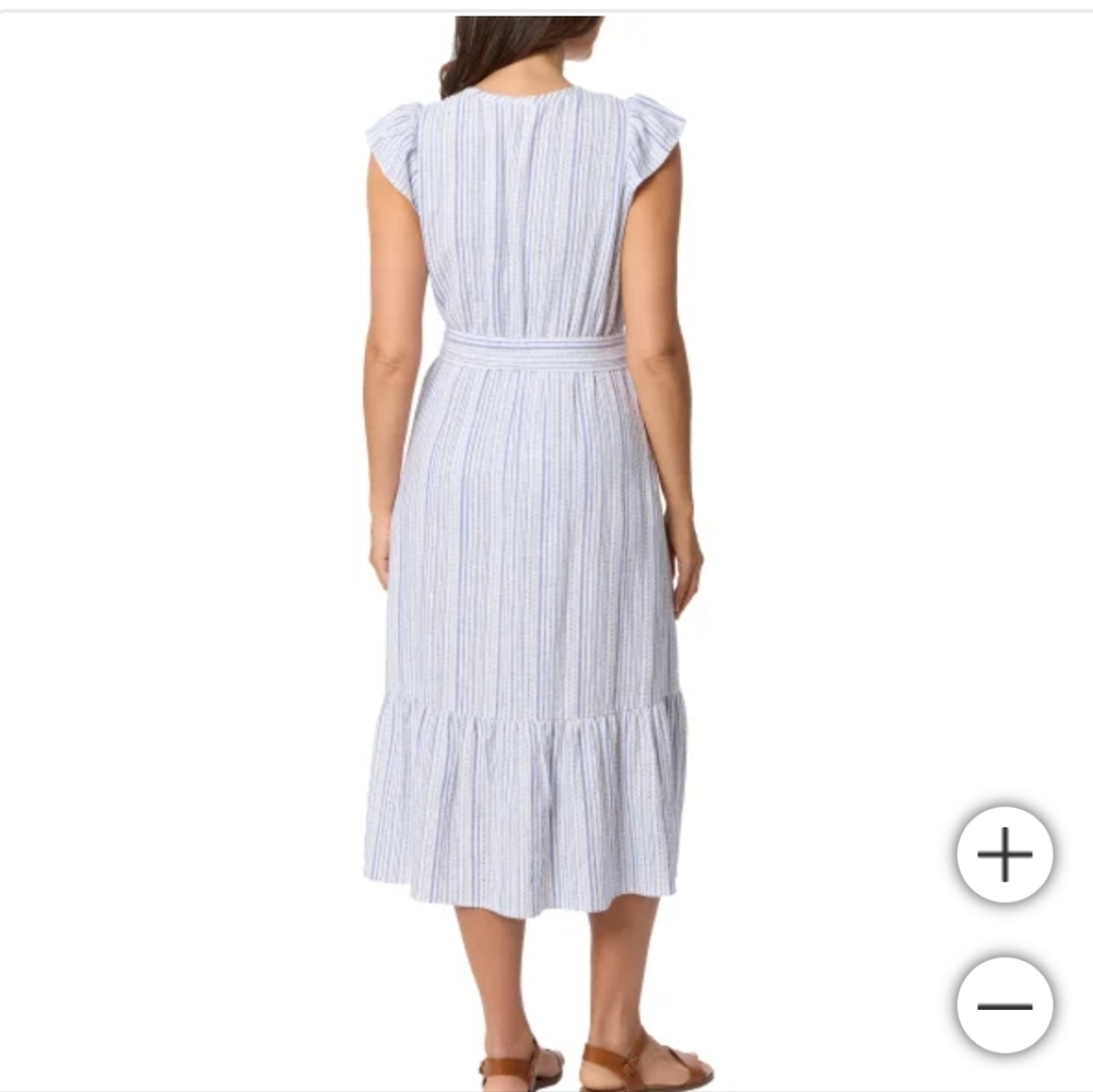 (6)Briggs Women's Linen Blend Tiered Dress - Picture 3 of 4